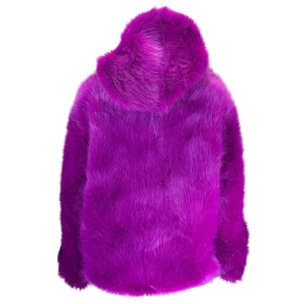 Stella McCartney Purple Hooded Faux Fur Adan Jacket Online Sale