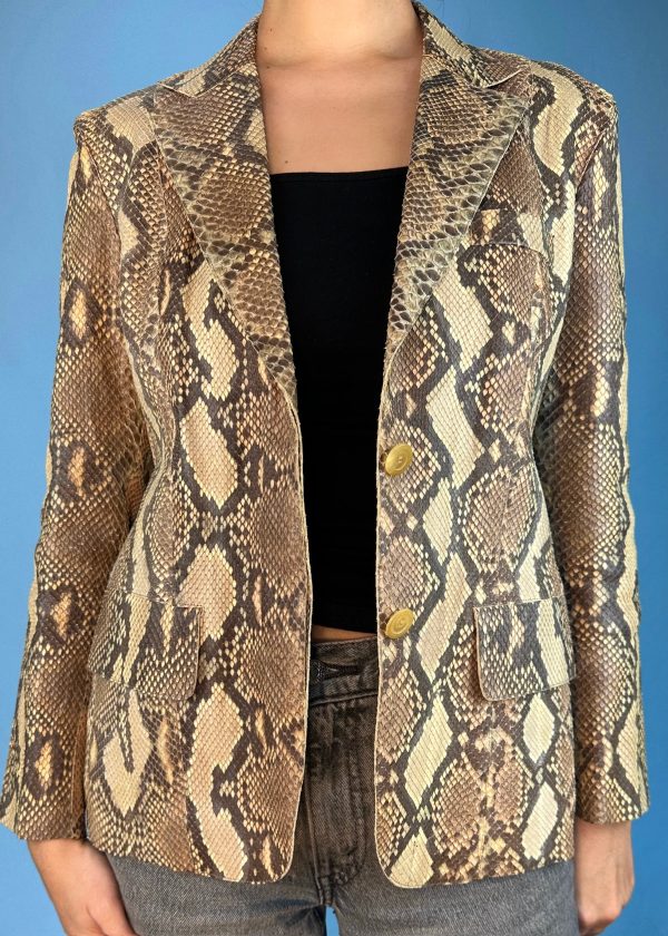 Gucci Spring 2000 Python Leather Jacket For Sale