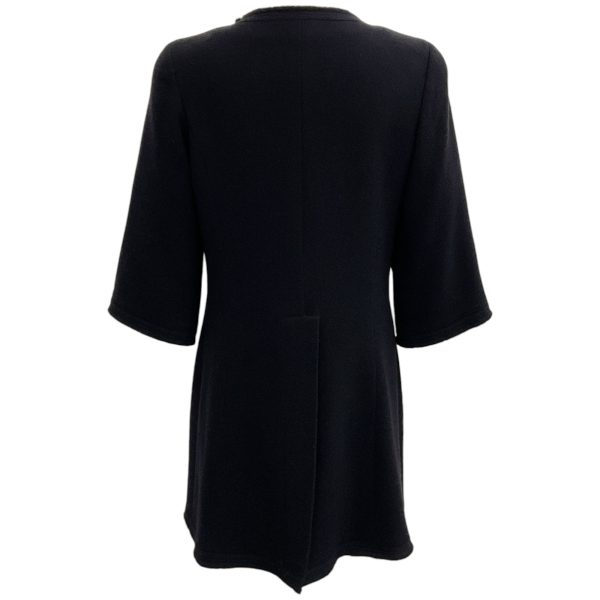 Chanel Black Crepe Double Breasted Jacket with Tails Discount