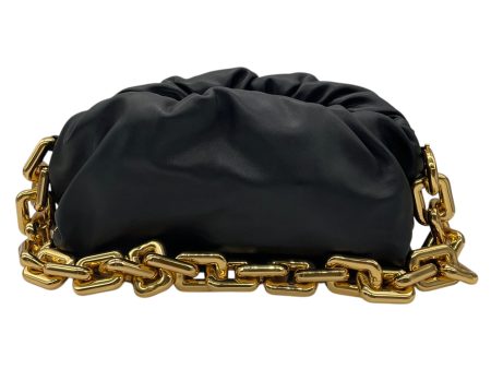 Bottega Veneta Black   Gold Calfskin Leather The Chain Pouch Bag Online