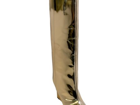 Jimmy Choo Gold Metallic Blake Wedge Boots Hot on Sale