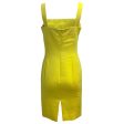 Chanel Yellow Sleeveless Square Neck Silk Crepe Cocktail Dress Online