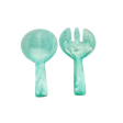 SHORT HANDLE SALAD SERVERS IN AQUA SWIRL Discount