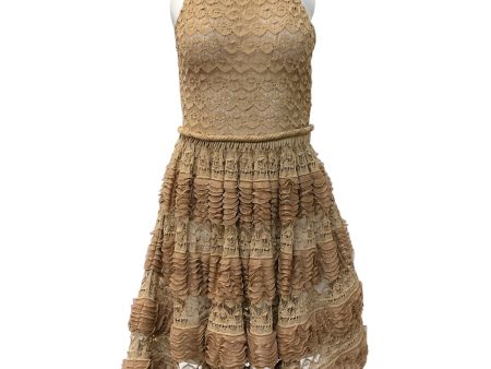 Alaia Gold Metallic Ruffle Sleeveless Dress Discount