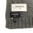 Chanel 2009 Gray Cashmere Cable Knit No 5 Scarf Hot on Sale