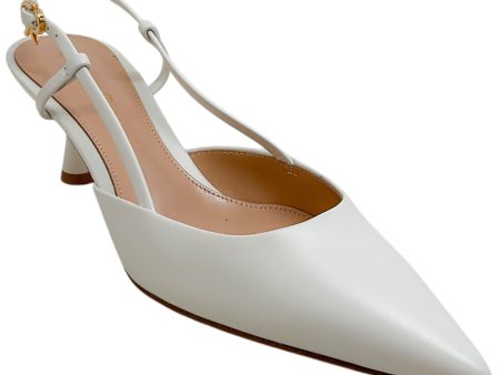 Gianvito Rossi White Leather Ascent 55 Slingback Pumps Sale