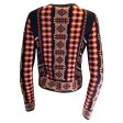 Alaia Black   Red Multi Geometric Jacquard Cardigan Knit Sweater Online Sale