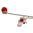 Chanel Gold   Red   Pearl 2005C Shell Charm Necklace Sale