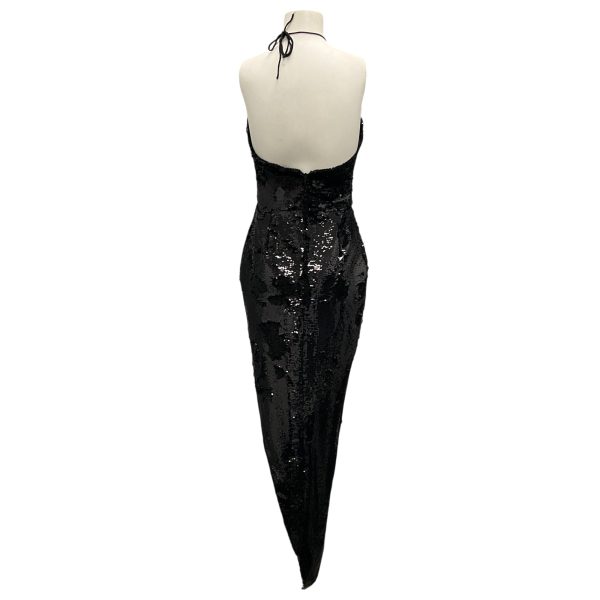 Alexandre Vauthier Black Sequined Halter Asymmetric Dress For Cheap