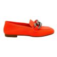 Casadei Orange Antilope Chunky Chain Loafers For Sale