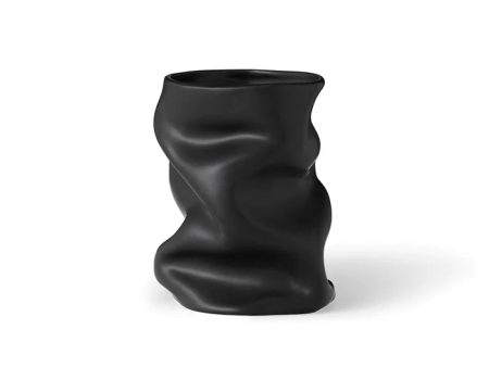 SHORT COLLAPSE VASE IN BLACK Discount