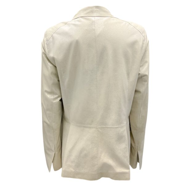 Lafayette 148 New York Silver One-Button Goat Suede Jacket For Discount