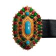 Chanel 1993 Turquoise and Gripoix Black Leather Belt Supply