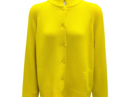 Amina Rubinacci Chartreuse Cashmere Knit Cardigan Sweater Cheap