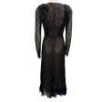 Giambattista Valli Black Long Sleeved Lace Midi Dress on Sale