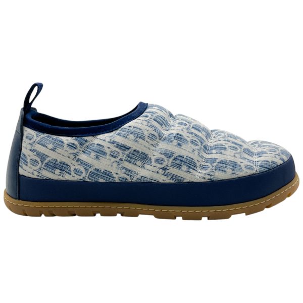 Christian Dior Blue   White Quilted Logo Slip On Clogs Online