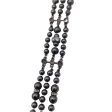 Chanel Gunmetal 2017 Crystal Embellished CC Logo Triple Strand Pearl Necklace For Discount