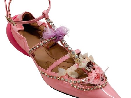 13 09 SR Pink Patent Embellished Tootsy Ballet Flats Fashion