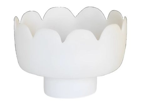 FLEUR LARGE PEDESTAL BOWL IN WHITE Online now