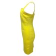 Chanel Yellow Sleeveless Square Neck Silk Crepe Cocktail Dress Online