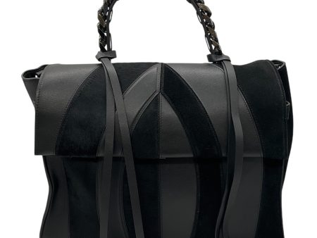 Elena Ghisellini Black Pony Hair and Leather Handbag For Cheap