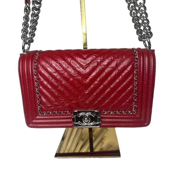 CHANEL Red Jacket Boy Bag Online now