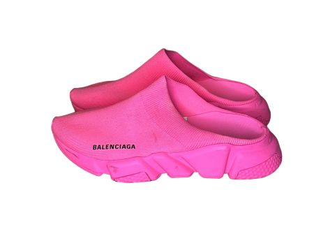 Balenciaga Hot Pink Knit Speed Mules Online now