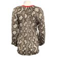 Altuzarra Tan Snake Print Lace Up Blouse with Red Trim For Cheap