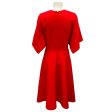 Oscar de la Renta Red 2021 Short Sleeved Wool Dress Sale