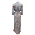 L Agence Blue   Brown Printed Button-down Silk Maxi Dress For Discount