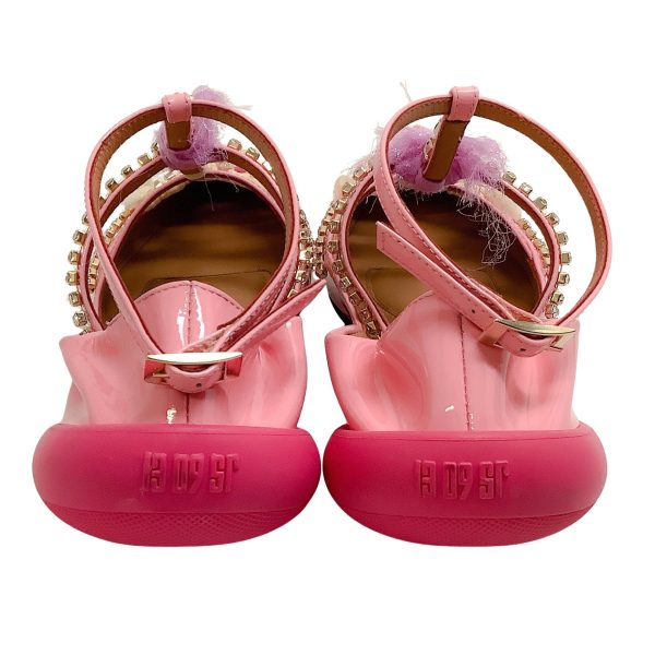 13 09 SR Pink Patent Embellished Tootsy Ballet Flats Fashion