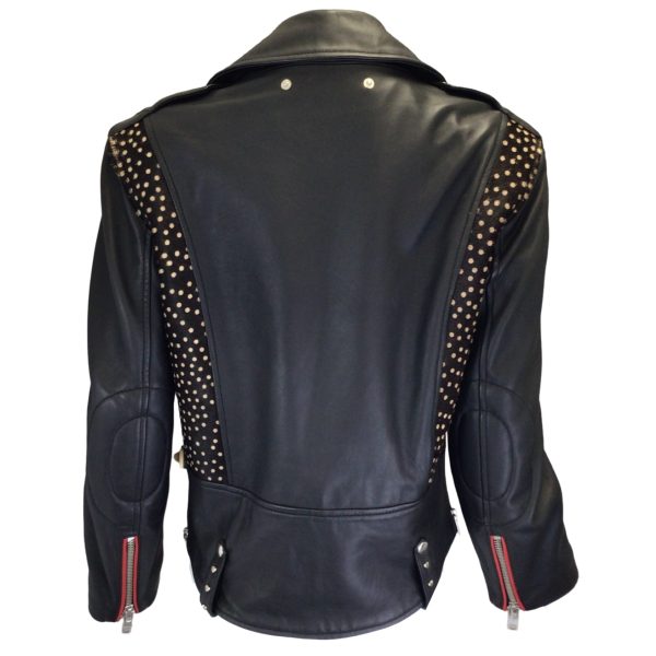 Zadig & Voltaire Black Multi Liya Leopard Patch Leather Biker Jacket on Sale