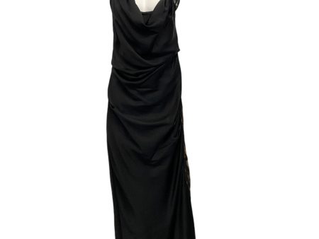 Jonathan Simkhai Black Vea Sleeveless Draped Dress with Lace For Sale