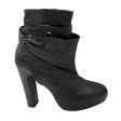 Hermes Black Leather Wrap Ankle Boots For Sale