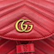 Gucci Red GG Marmont Leather Drawstring Mini Backpack For Sale