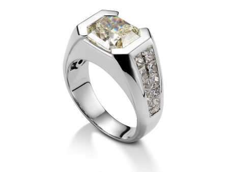 Diamond Set Platinum Ring Yellow 6cts Diamond Supply