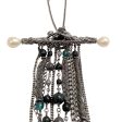 Chanel Gunmetal   Pearl 2011 Bar with Chains   Beads Necklace Hot on Sale