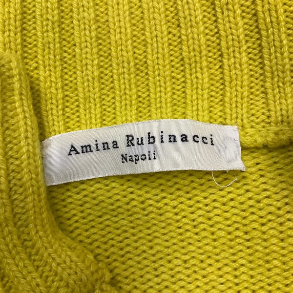 Amina Rubinacci Chartreuse Cashmere Knit Cardigan Sweater Cheap