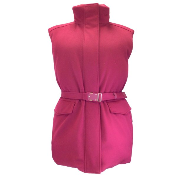 Loro Piana Fuchsia Laytin Belted Reversible Down Cashmere Vest Discount