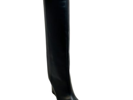 Jimmy Choo Black Leather Blake Wedge Boots Sale