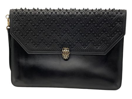 Bulgari x Nicholas Kirkwood Black Studded Leather Envelope Serpenti Forever Clutch Bag Online