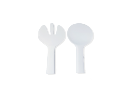 SHORT HANDLE SALAD SERVERS IN SOLID WHITE Online Hot Sale