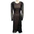 Giambattista Valli Black Long Sleeved Lace Midi Dress on Sale