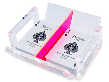 REVOLVING CANASTA TRAY IN CLEAR WTH NEON PINK Cheap