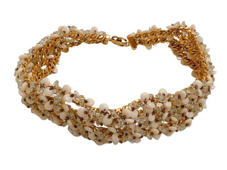 Chanel 1998 Ivory Beads Multi Strand Choker Necklace on Sale