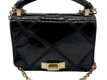 Roger Vivier Black   Gold Chain Strap Quilted Patent Leather Mini Bag For Discount