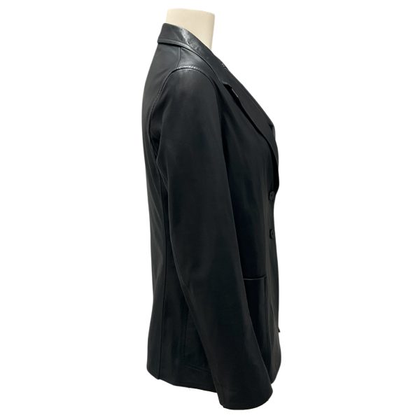 Jil Sander Black Reversible Two-Button Lambskin Leather and Techno Blazer For Discount