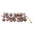 Chanel Purple Glass Flowers with Rhinestones Bracelet Hot on Sale