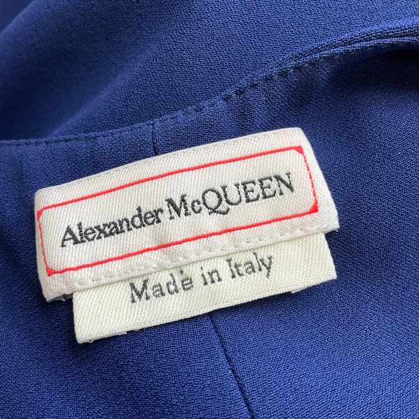 Alexander McQueen Blue 2022 Draped Spaghetti Strap Long Dress Online