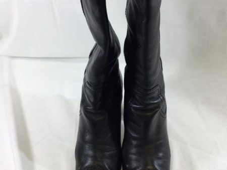 Chanel Mid-Thigh Leather Boots. Size 37.5 For Discount